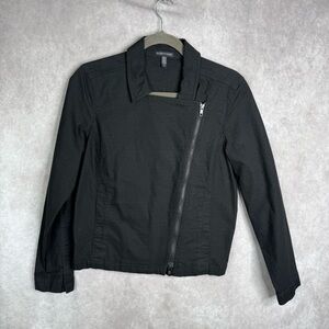 Eileen Fisher Organic Cotton Moto Jacket In Black Women's Size S